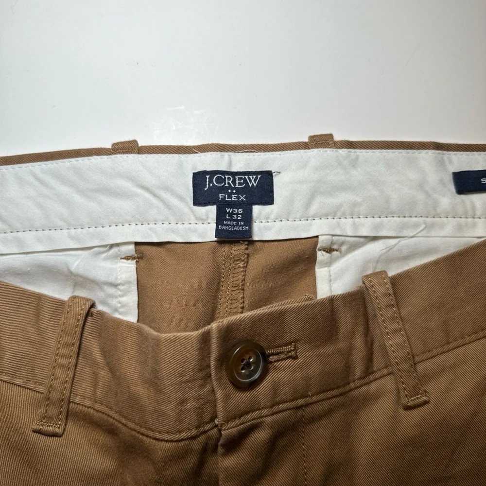 J.Crew‎ flex slim chino men’s pants size 36X32 color river brown